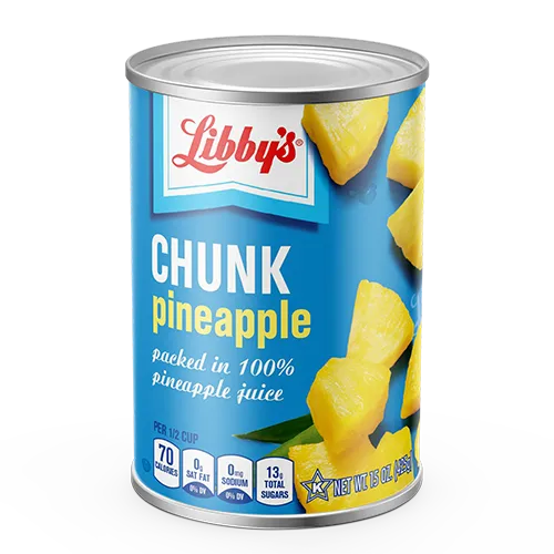 Chunk Pineapple all natural in fresh pineapple juice
