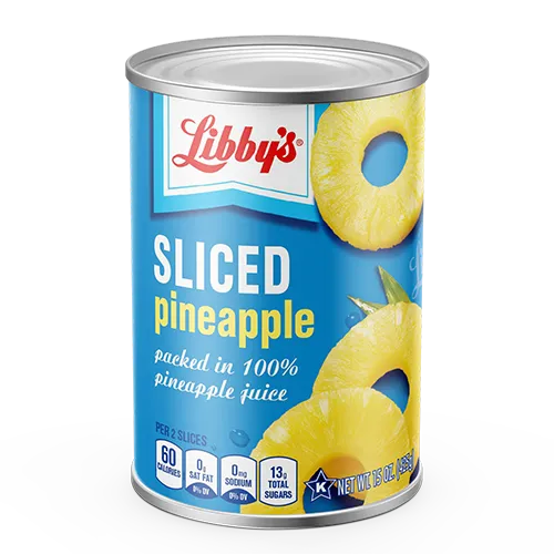 Sliced Pineapple all natural fruit in fresh pineapple juice